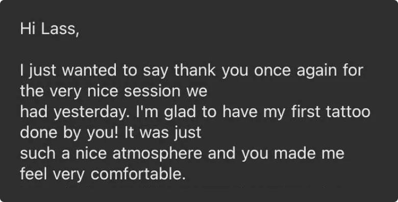 A review for tattoo artist Nilou